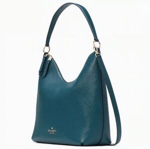 Kate Spade Zippy Dark Teal Green Pebbled Leather Hobo Shoulder Bag